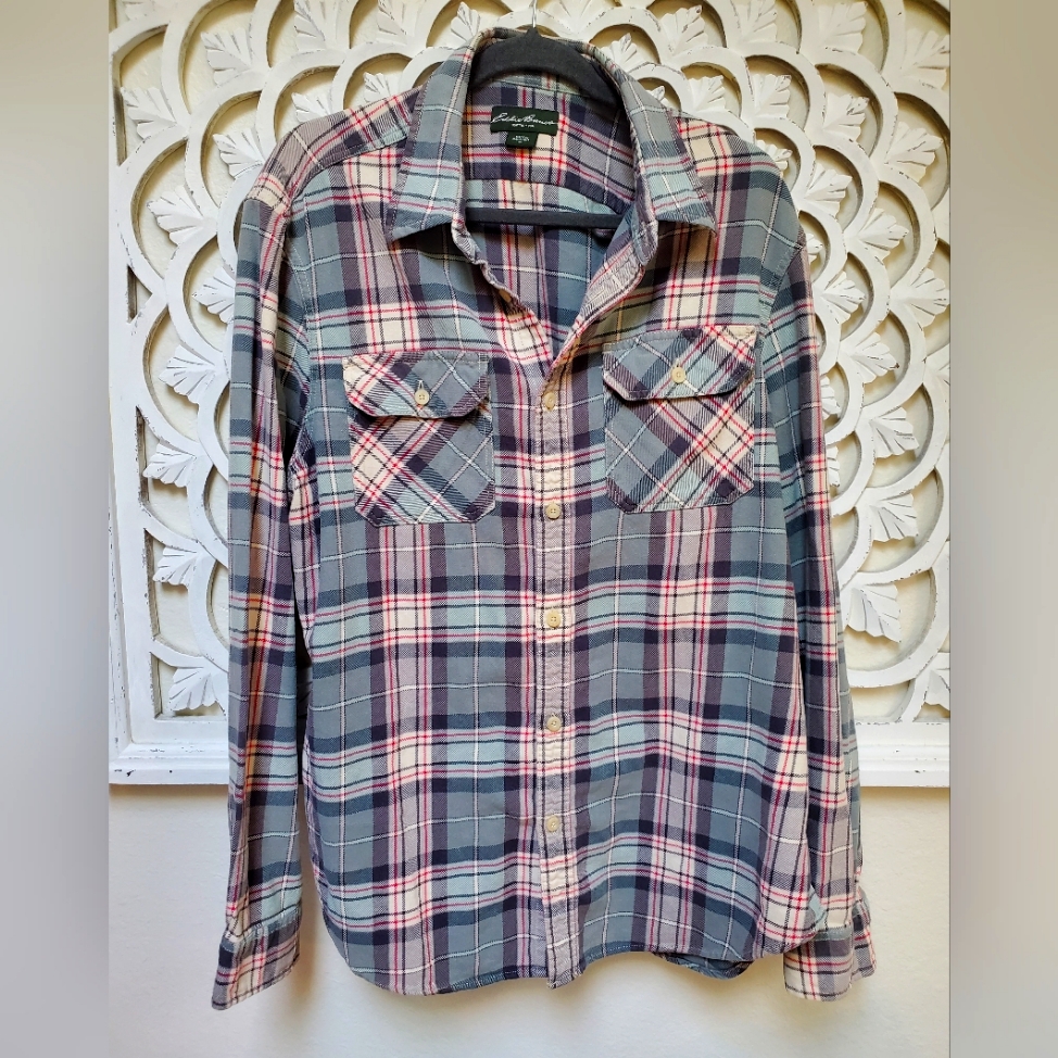 Eddie Bauer Plaid Button Down Shirt Xl